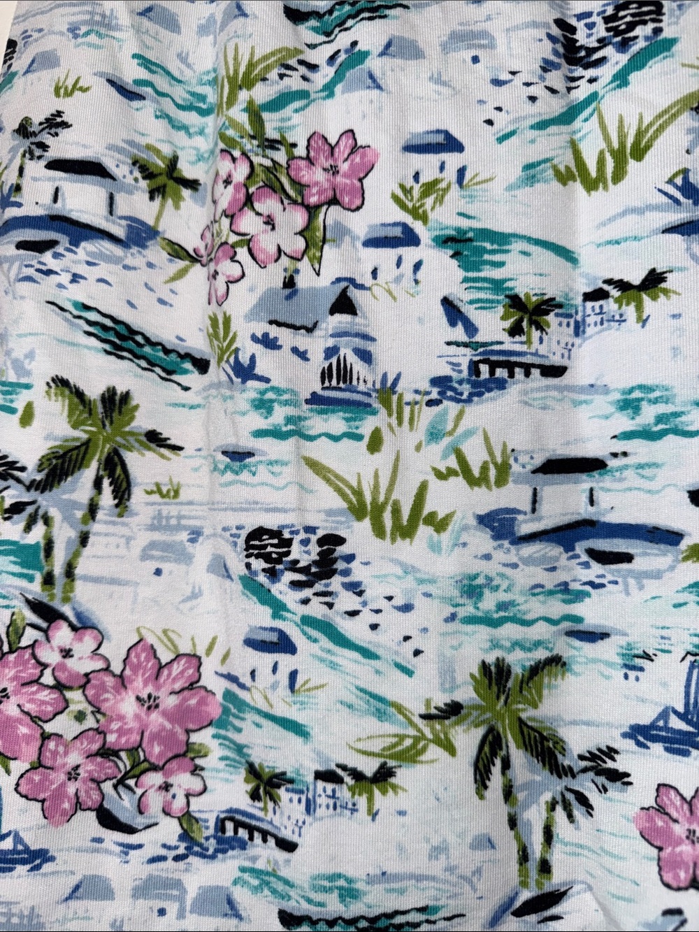J. Jill White A-Line Skirt with Pink Floral & Blue-Green Coastal Print - Picture 5 of 5
